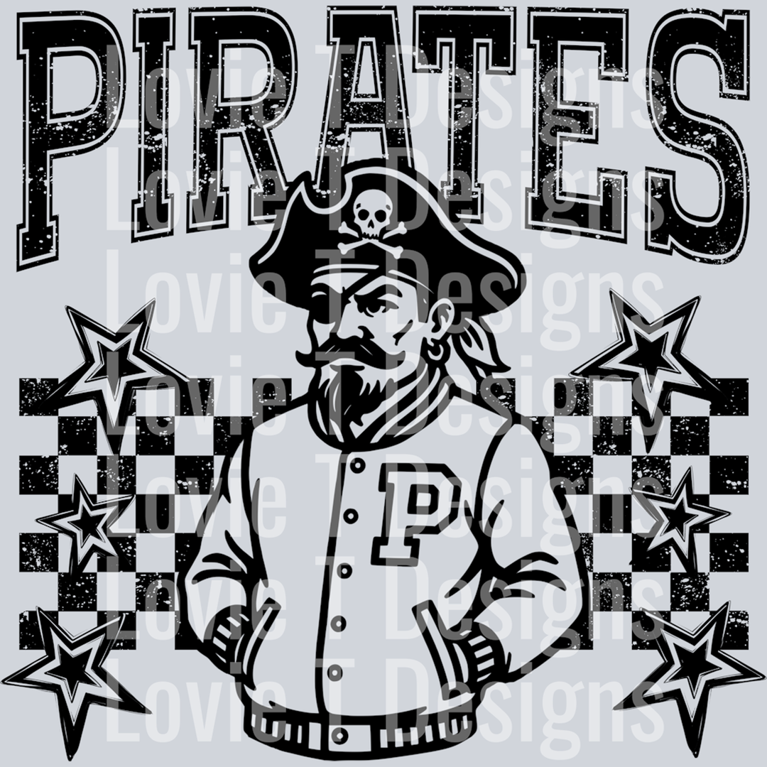 Pirates Checkered and Stars – DTF Transfer