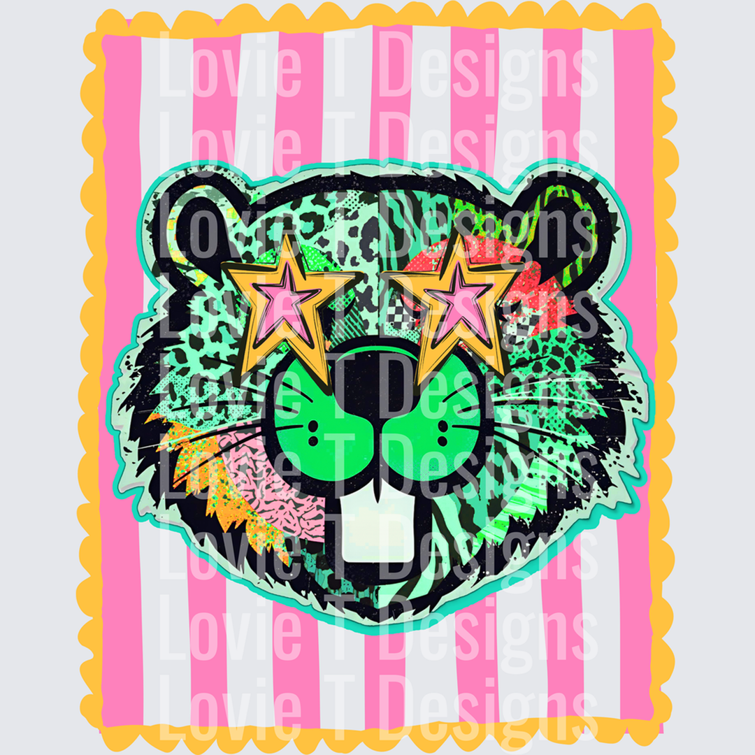 Preppy Mascot Stripes Beaver – DTF Transfer