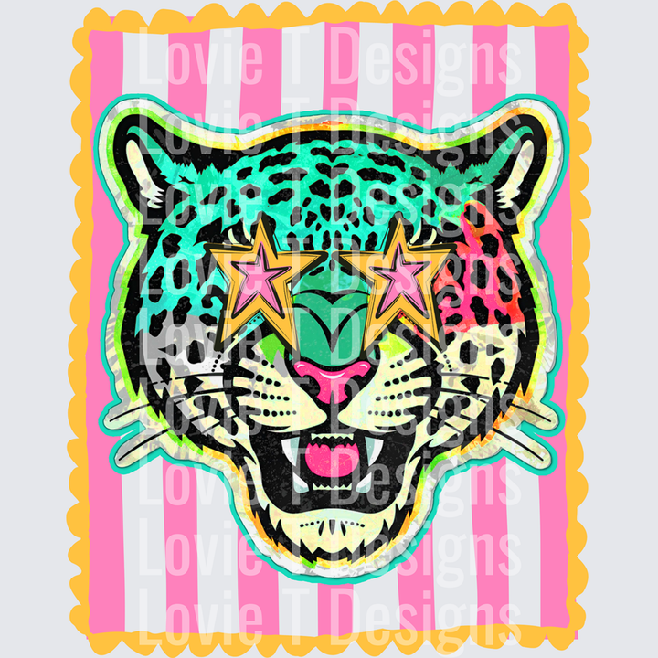 Preppy Mascot Stripes Cougar – DTF Transfer