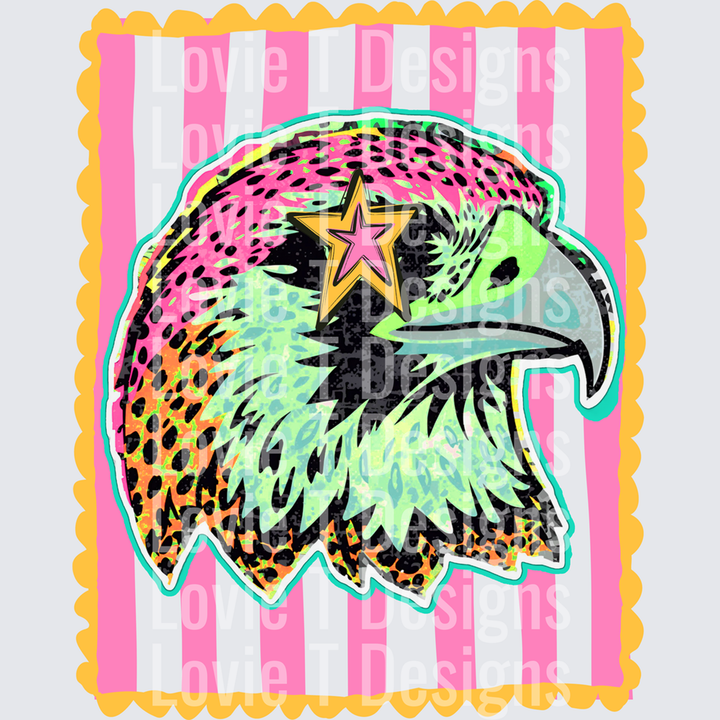 Preppy Mascot Stripes Falcons – DTF Transfer