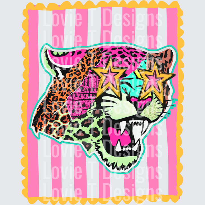 Preppy Mascot Stripes Panthers – DTF Transfer