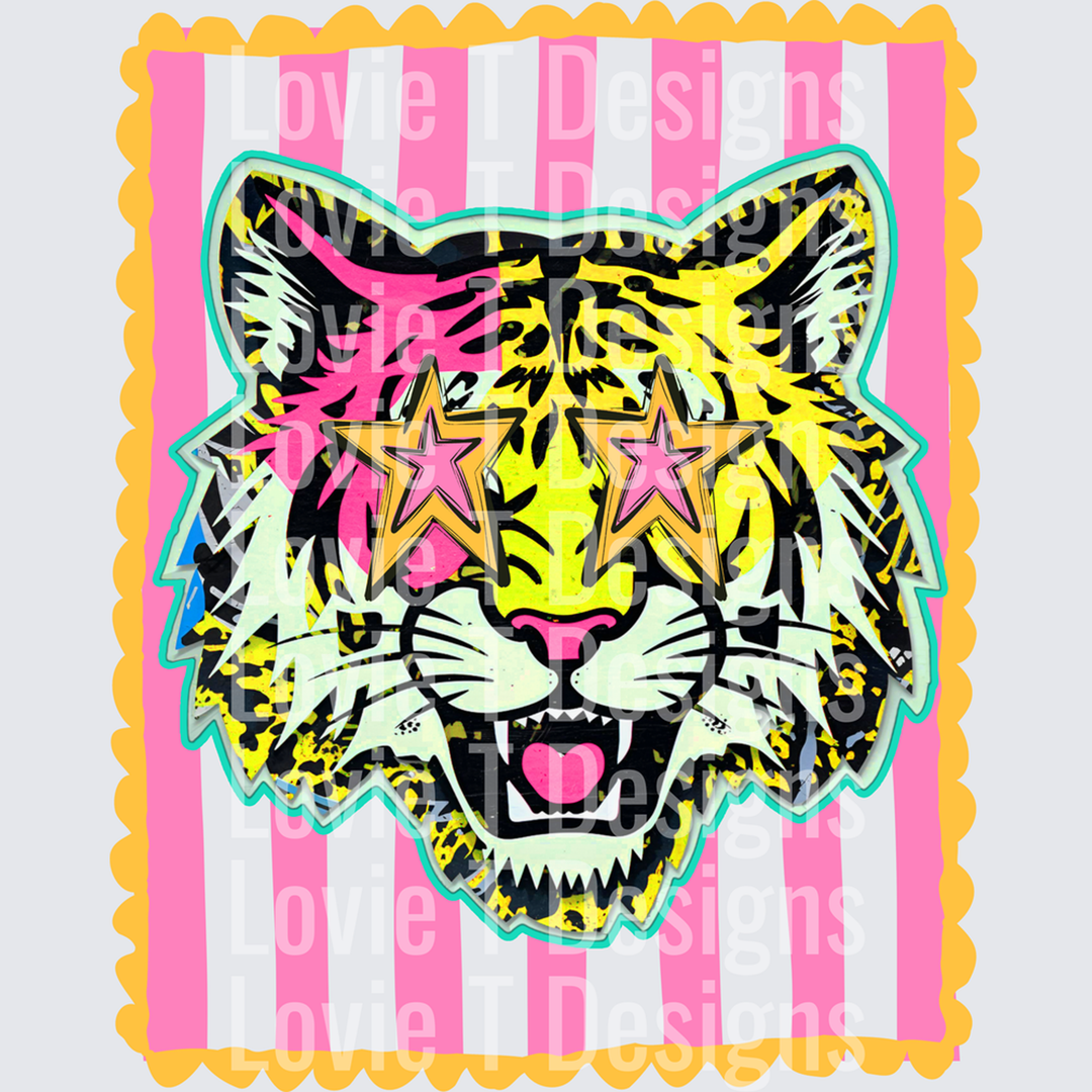Preppy Mascot Stripes Wildcats – DTF Transfer