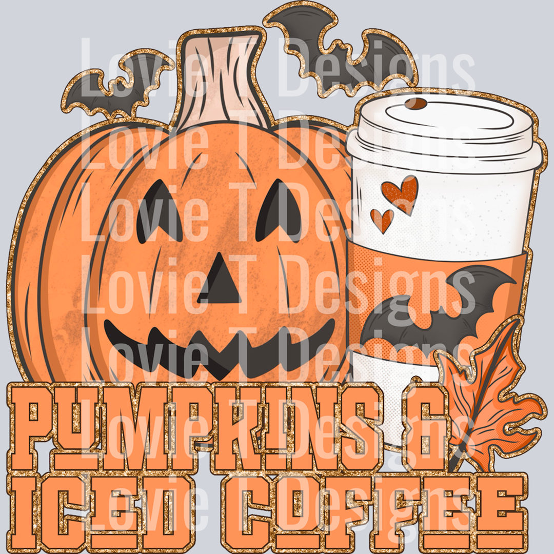 Pumpkins & Iced Coffee – DTF Transfer