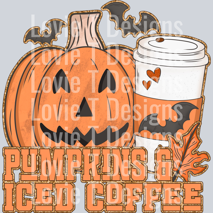 Pumpkins & Iced Coffee – DTF Transfer