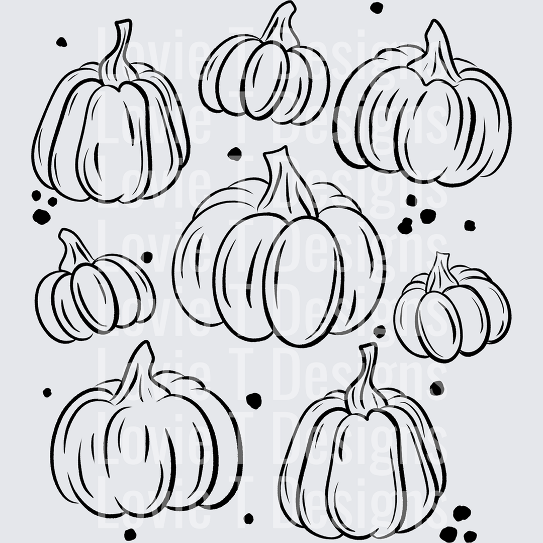 Pumpkins Single Color Black – DTF Transfer