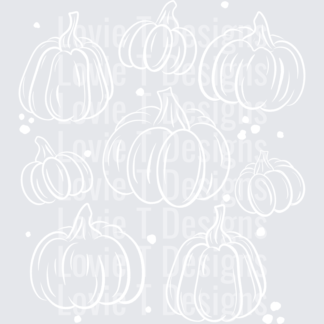 Pumpkins Single Color White – DTF Transfer