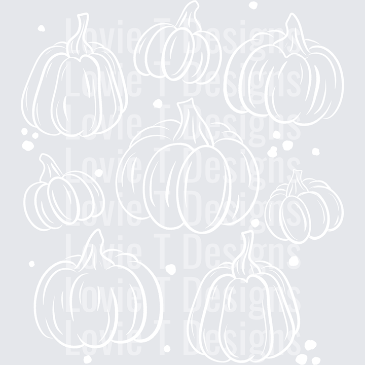 Pumpkins Single Color White – DTF Transfer