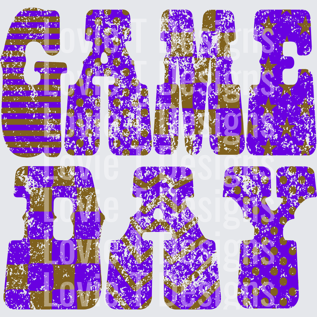 Purple Vegas Gold Game Day – DTF Transfer