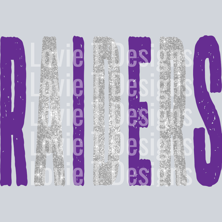 Raiders Purple and Silver Grunge Mascot – DTF Transfer