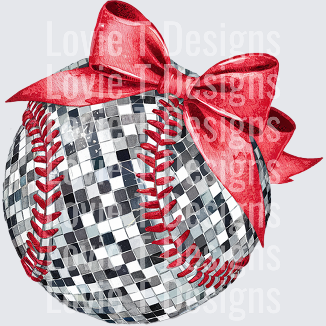 Red Disco Baseball – DTF Transfer