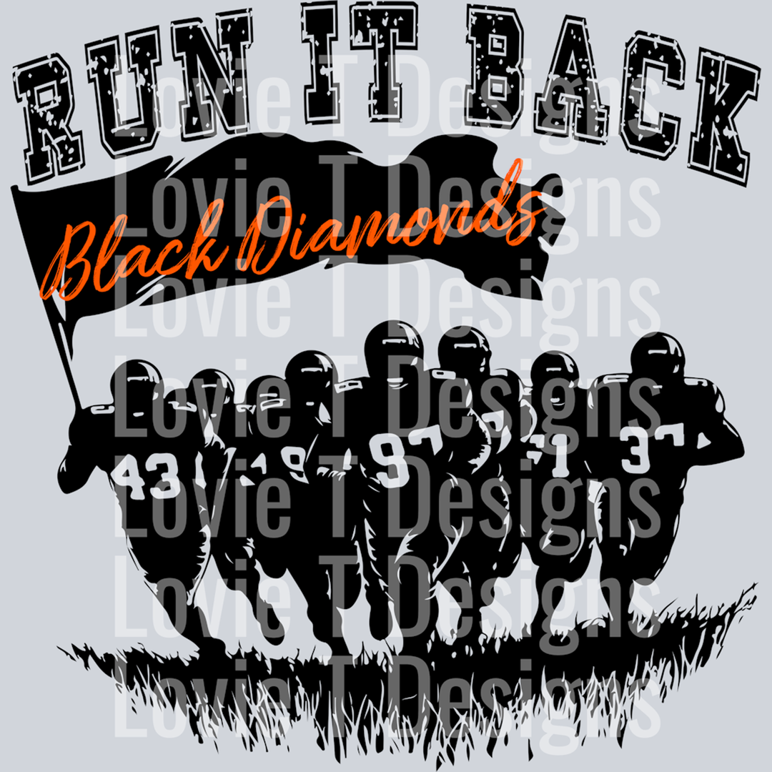 Run It Back Black Diamonds Orange – DTF Transfer