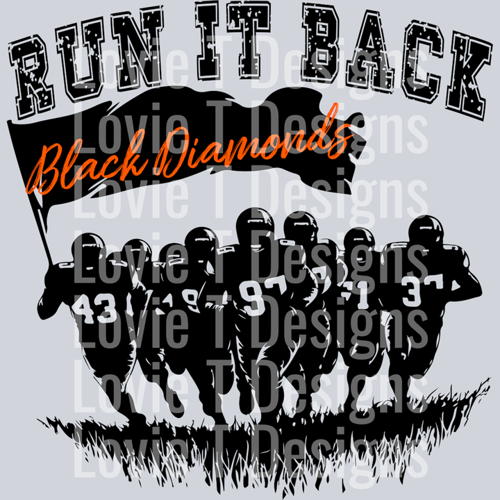 Run It Back Black Diamonds Orange – DTF Transfer