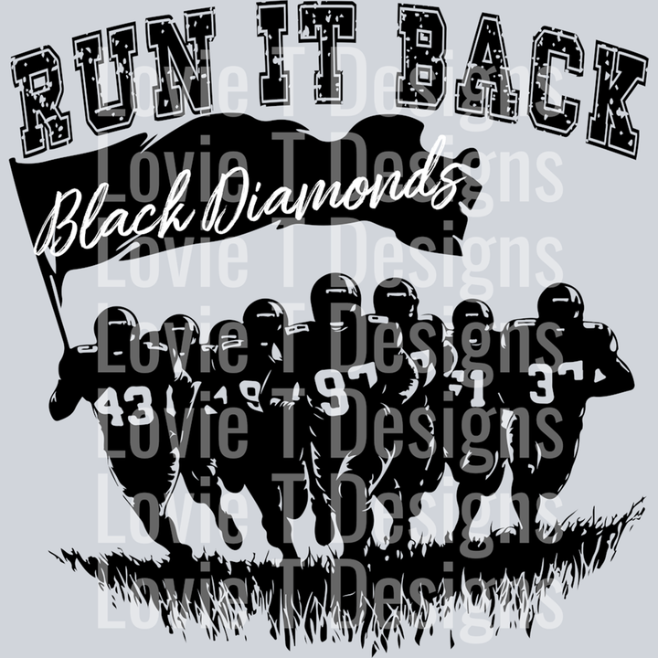 Run It Back Black Diamonds White – DTF Transfer