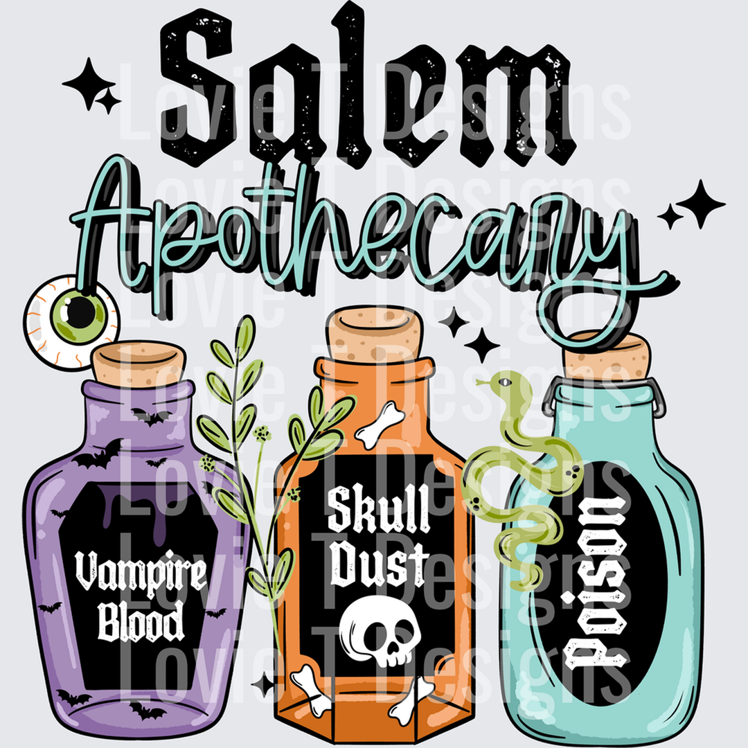 Salem Apothecary Black – DTF Transfer