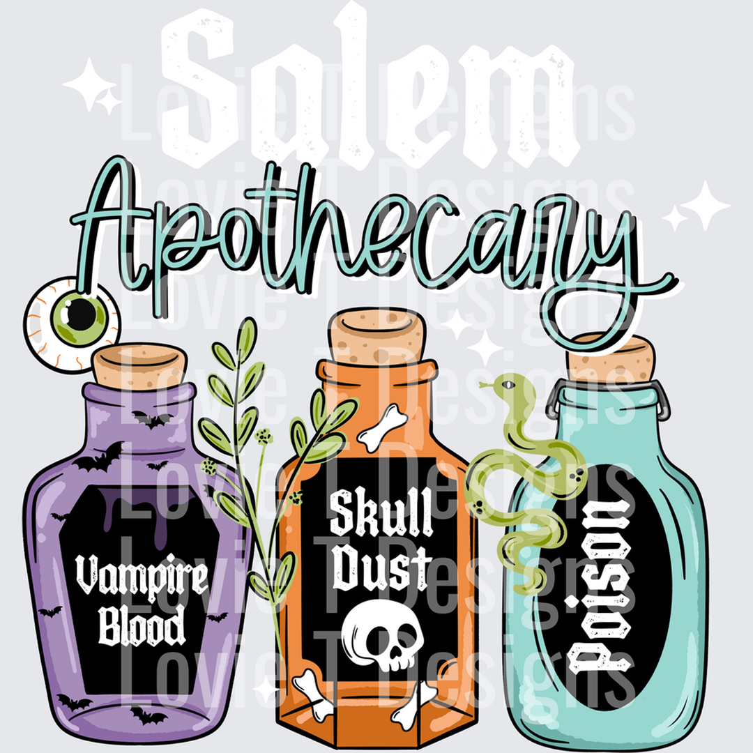 Salem Apothecary White – DTF Transfer