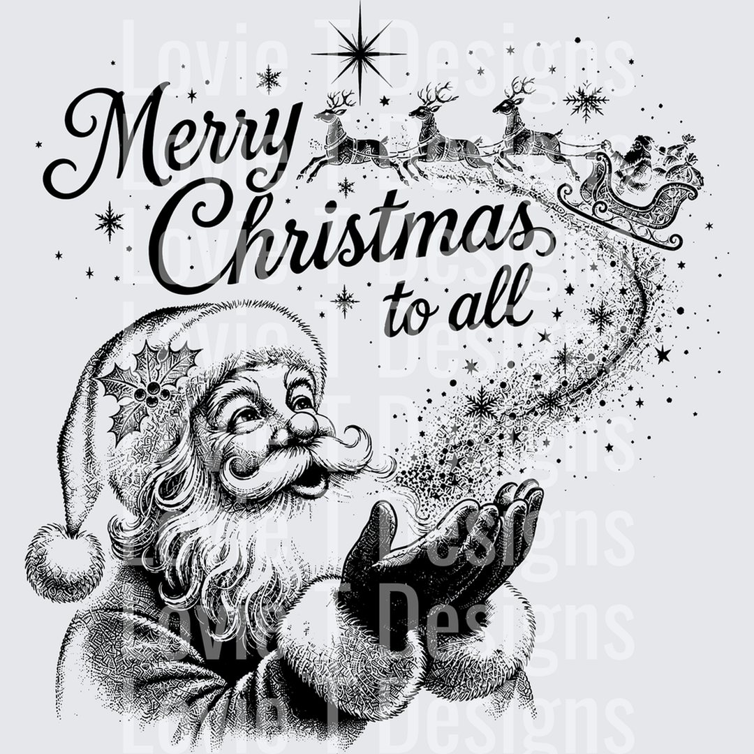 Santa Wishes Black – DTF Transfer