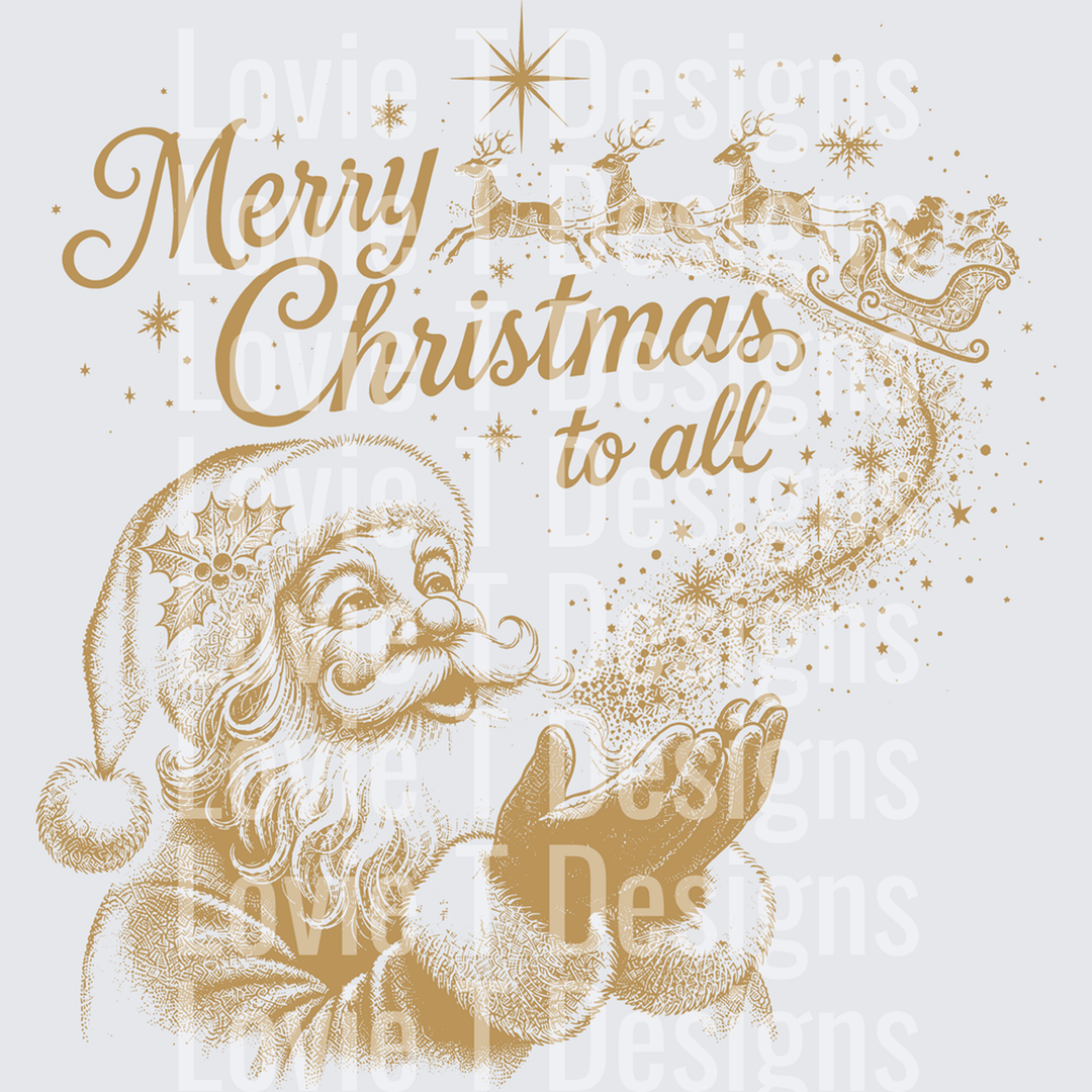 Santa Wishes Old Gold – DTF Transfer