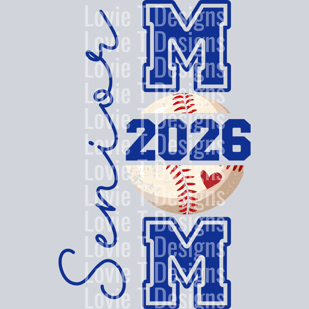 Senior Mom Baseball Mom Back 2026 – DTF Transfer