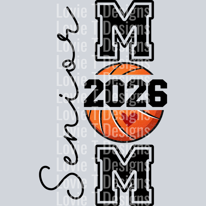 Senior Mom Baskebtall Back Black – DTF Transfer