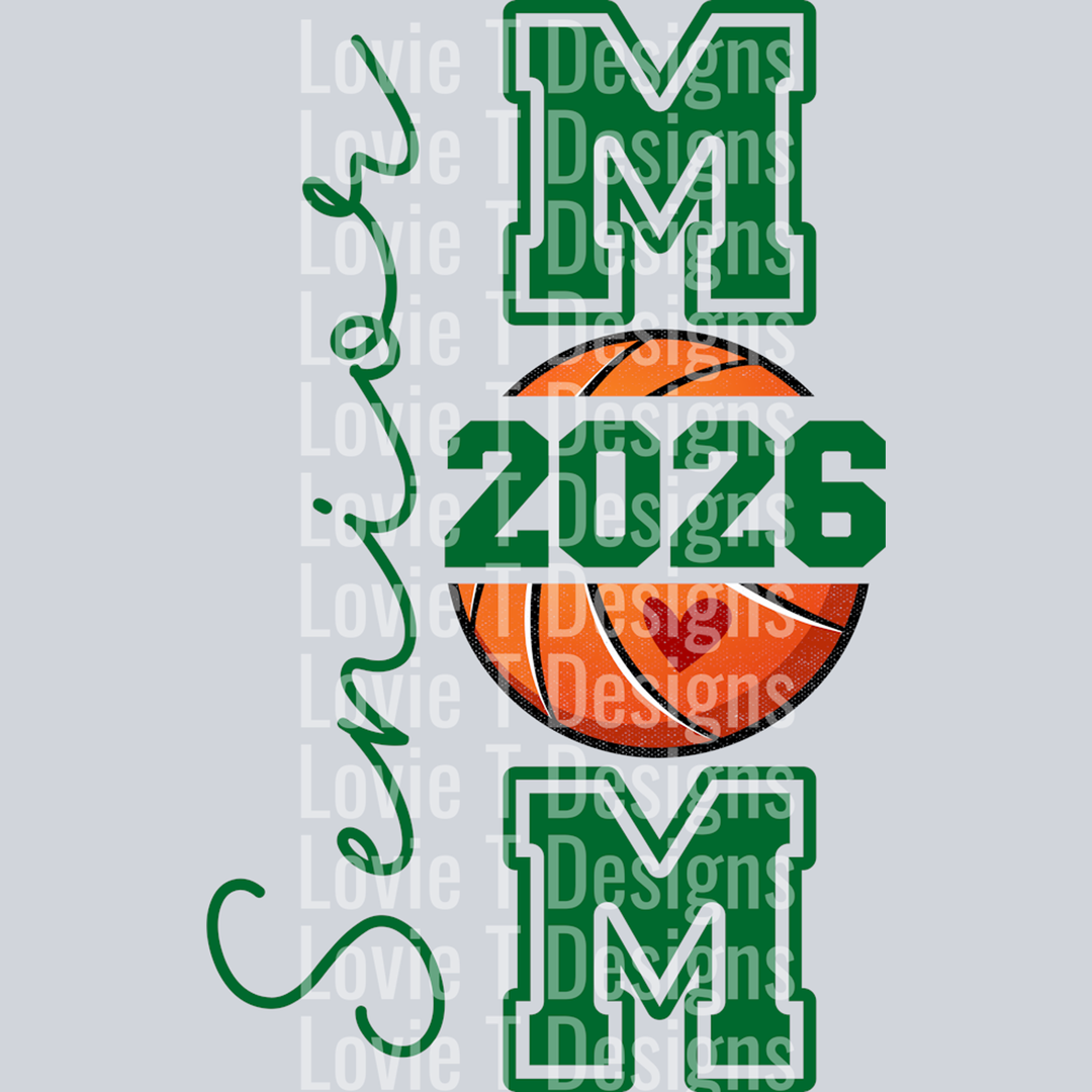 Senior Mom Baskebtall Back Green – DTF Transfer