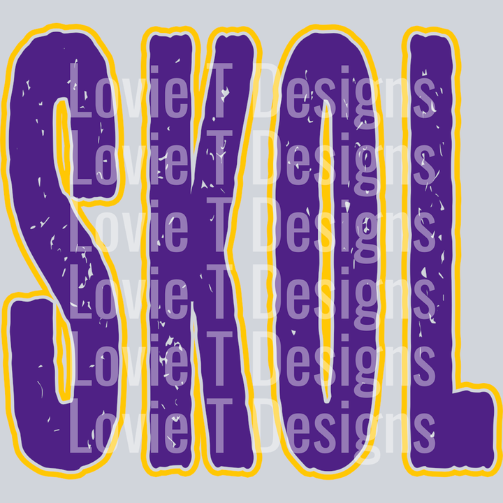 Skol Purple and Yellow Grunge Mascot – DTF Transfer