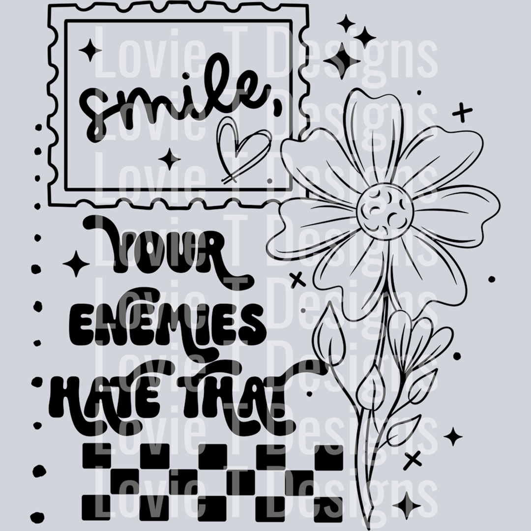 Smile Enemies Single Color Black – DTF Transfer