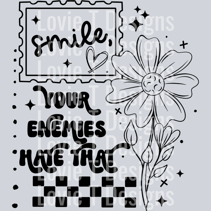 Smile Enemies Single Color Black – DTF Transfer