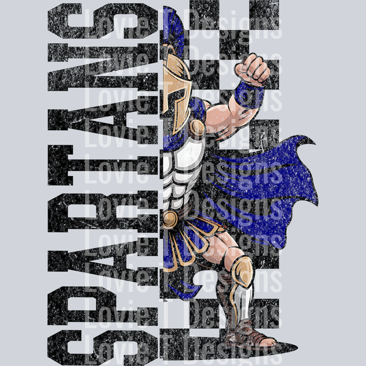 Spartans Half Blue Grunge – DTF Transfer