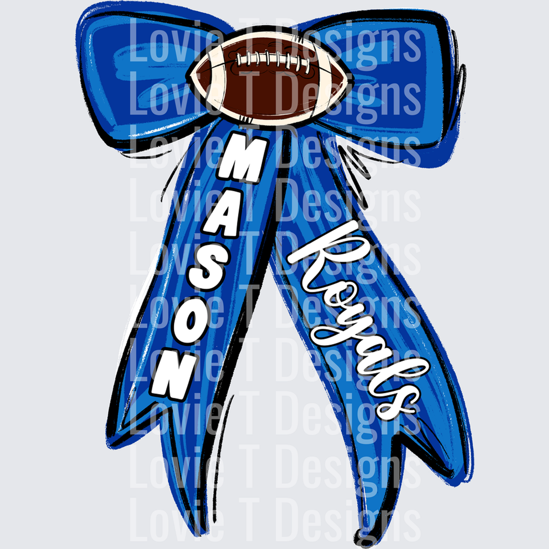 Spirit Stack Long Bow Royal Blue Football Mason Royals – DTF Transfer