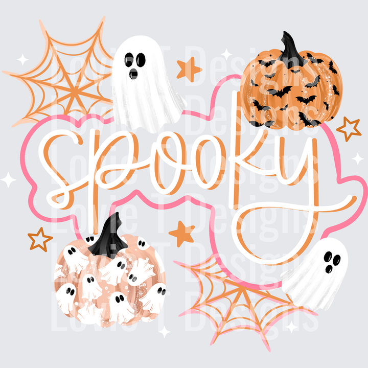 Spooky Cursive with Pumpkins – DTF Transfer