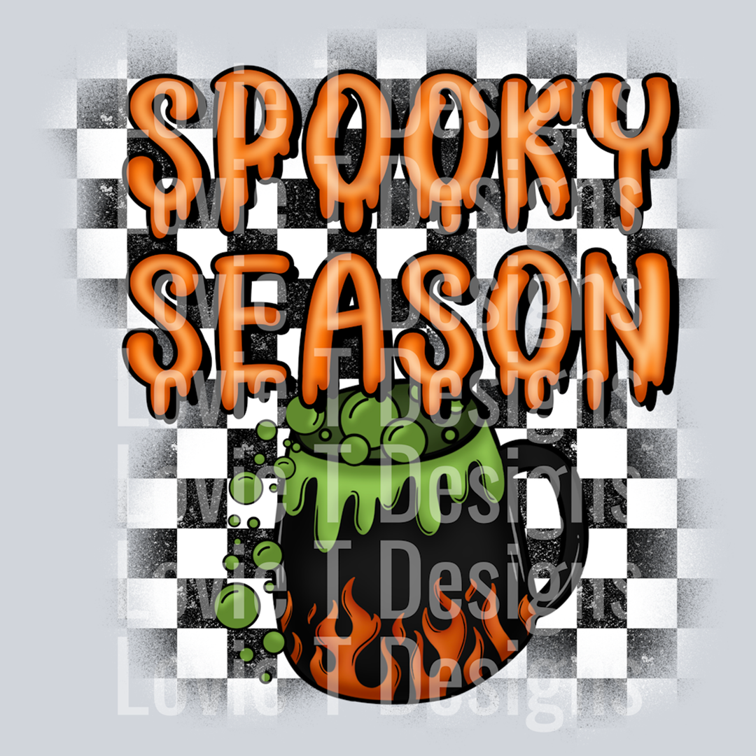 Spooky Season Black Checkers – DTF Transfer