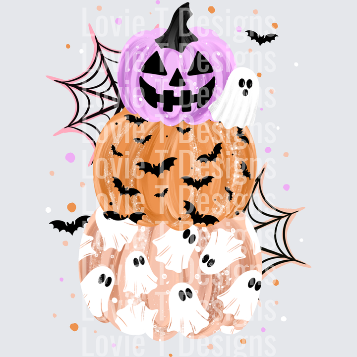 Spooky Stacked Pumpkins – DTF Transfer