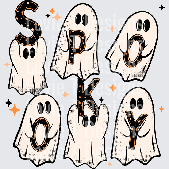 Stacked Spooky Silly Ghosts – DTF Transfer