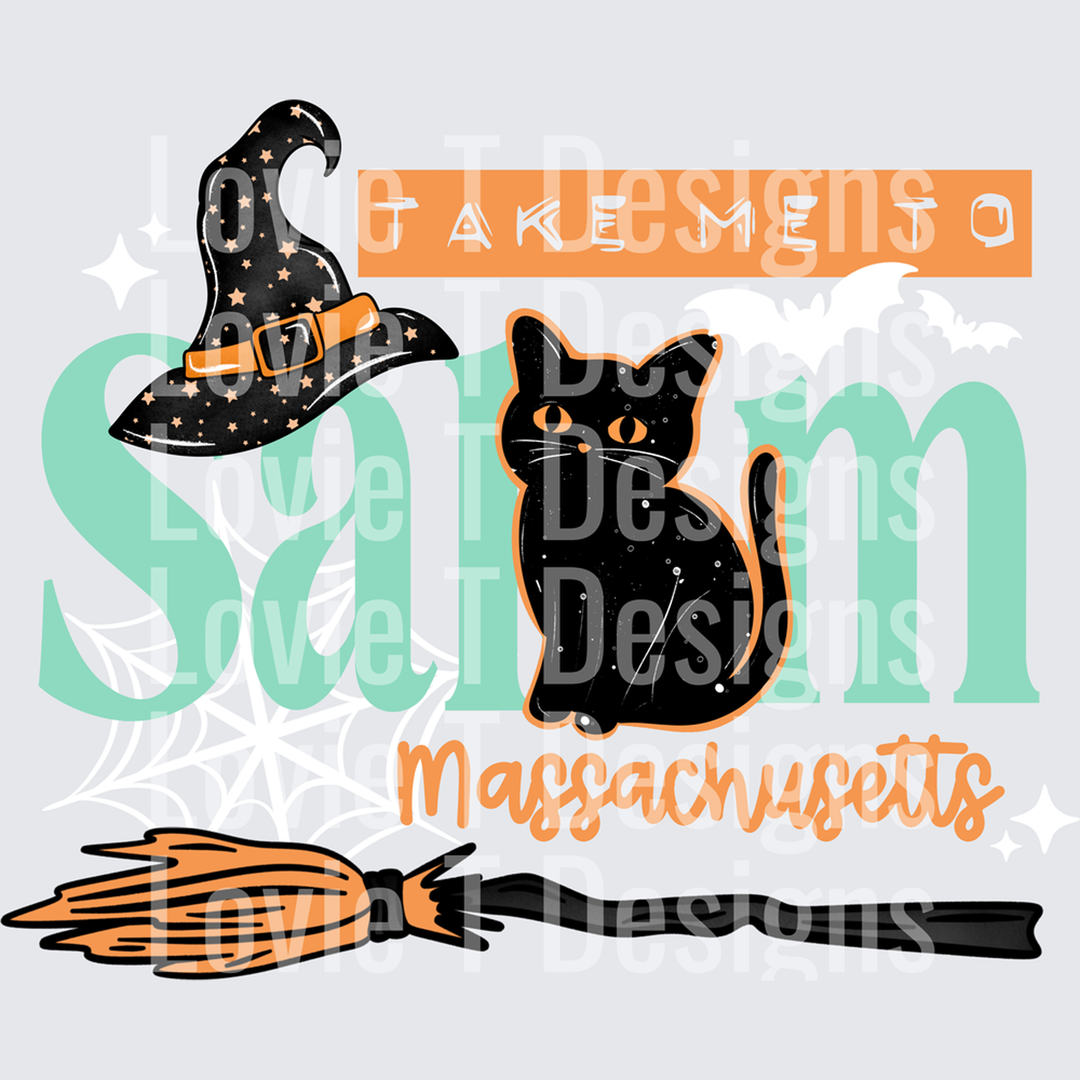 Take Me to Salem White – DTF Transfer