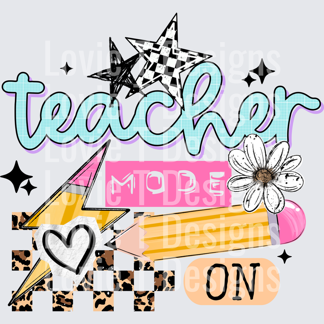 Teacher Mode on with Pencil and Cheetah – DTF Transfer