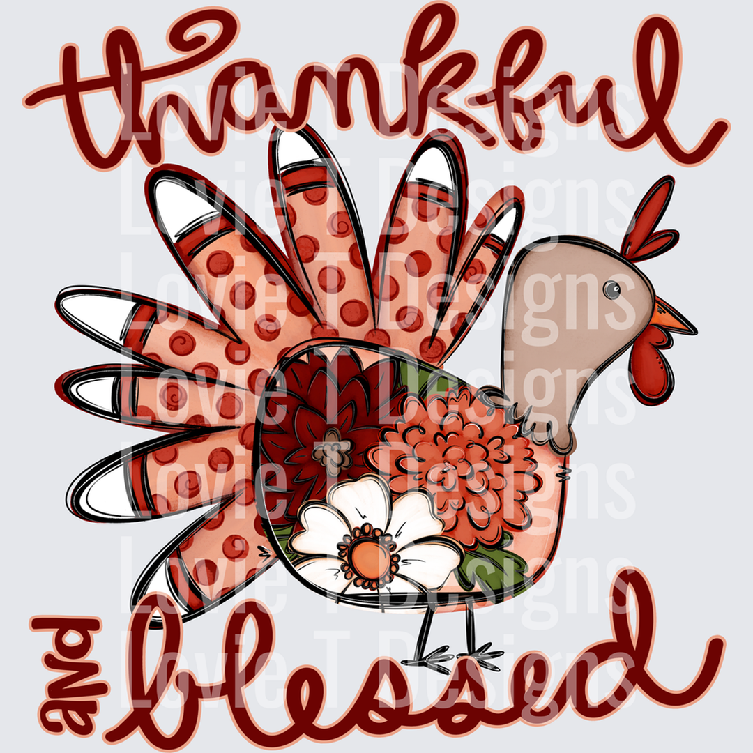 Thankful and Blessed Turkey – DTF Transfer