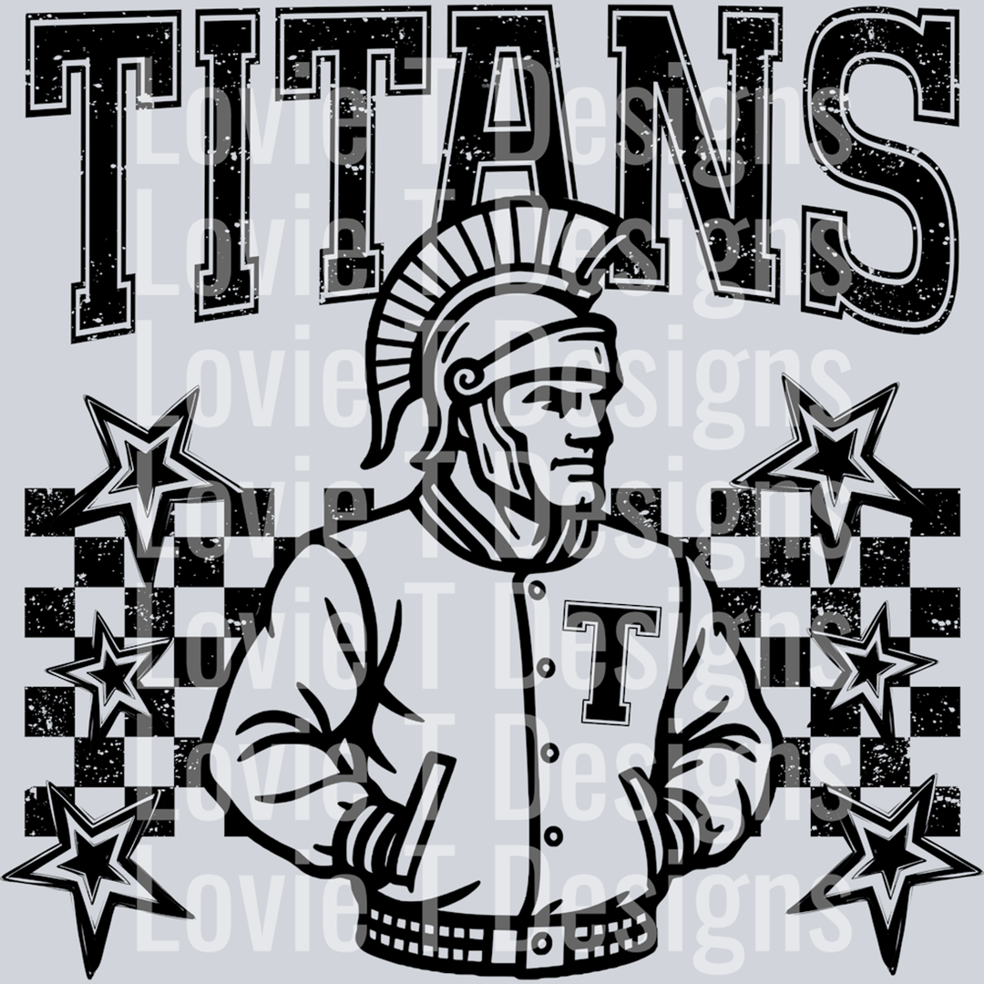 Titans Checkered and Stars – DTF Transfer