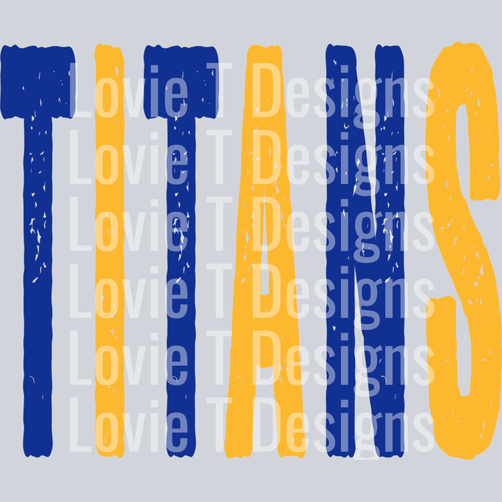 Titans Yellow Gold and Royal Grunge Mascot – DTF Transfer
