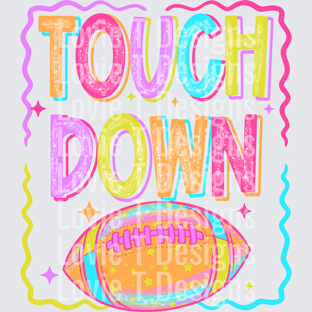 Touchdown Football Colorful – DTF Transfer