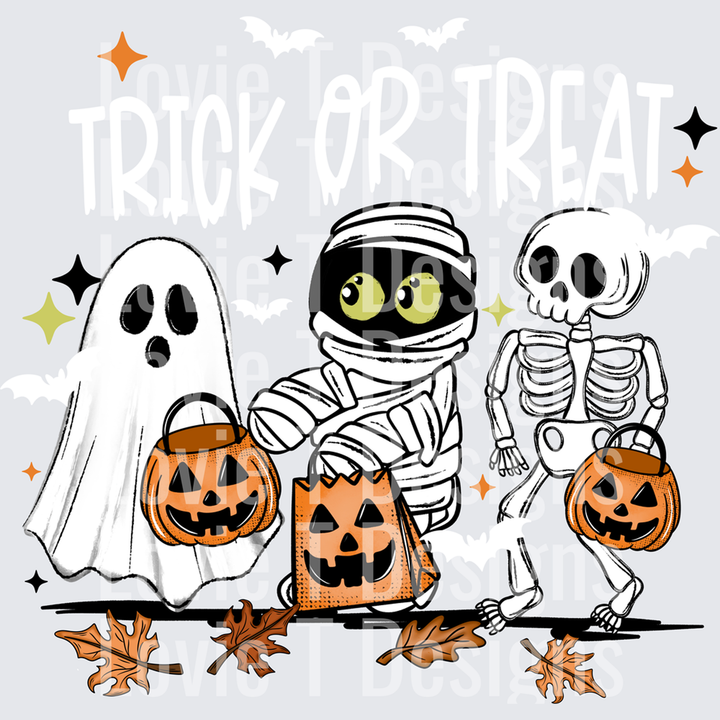 Trick or Treat Mummies White – DTF Transfer