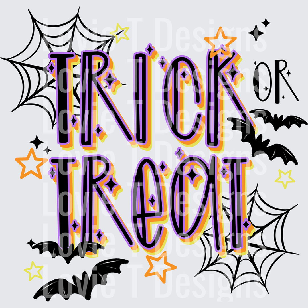 Trick or Treat Purple and Orange – DTF Transfer