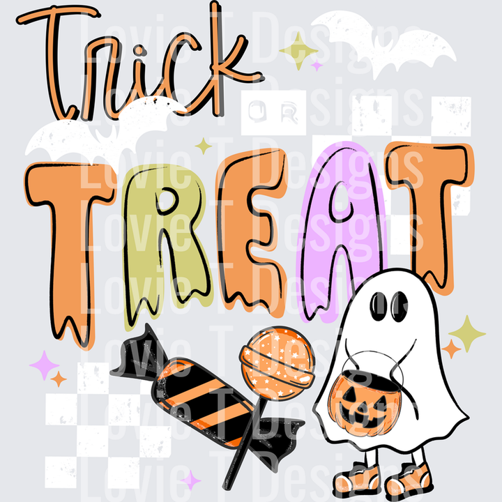 Trick or Treat White – DTF Transfer