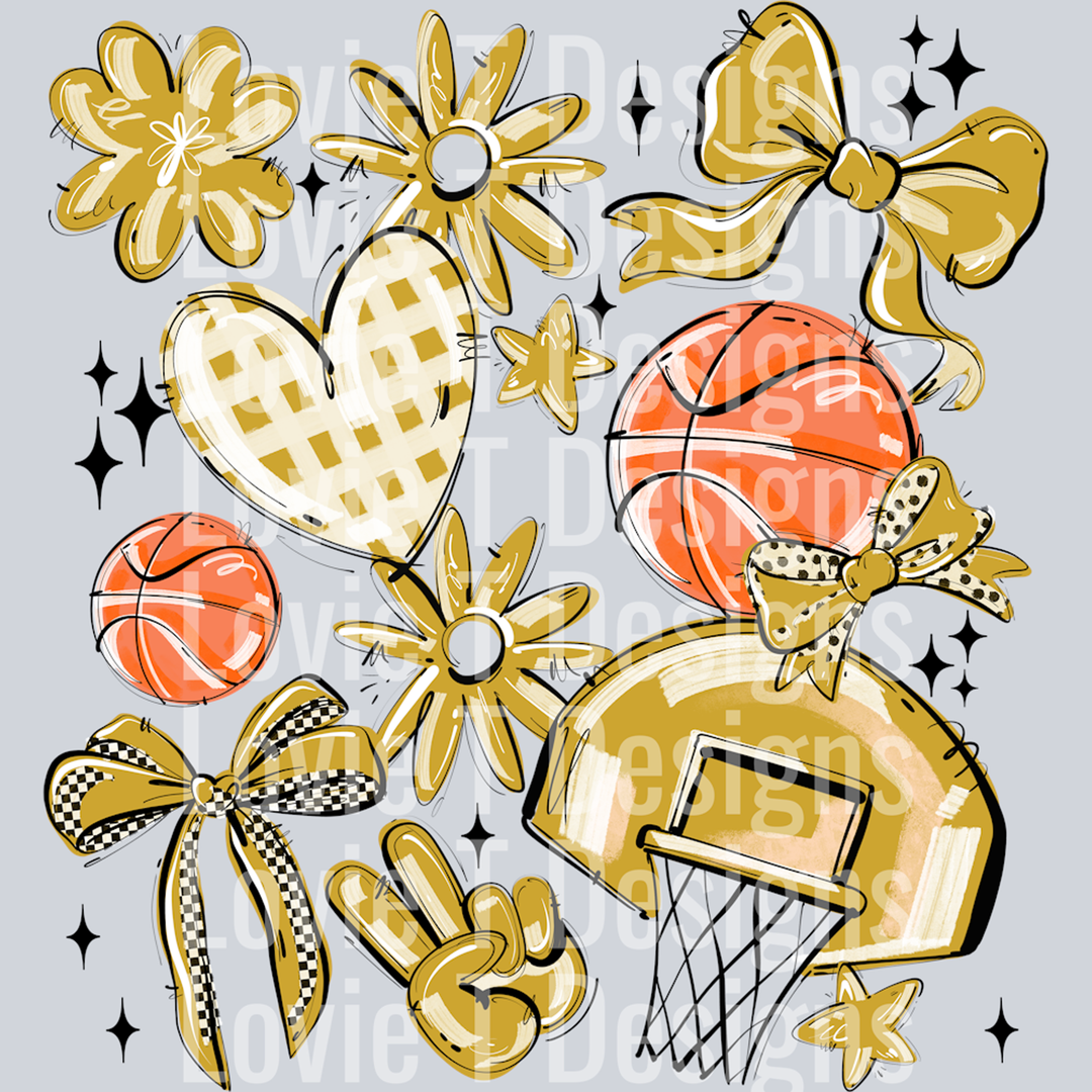 Vegas Play Ball Basketball Collage – DTF Transfer