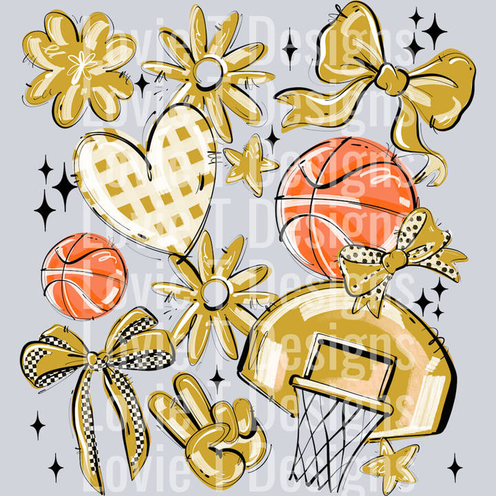 Vegas Play Ball Basketball Collage – DTF Transfer