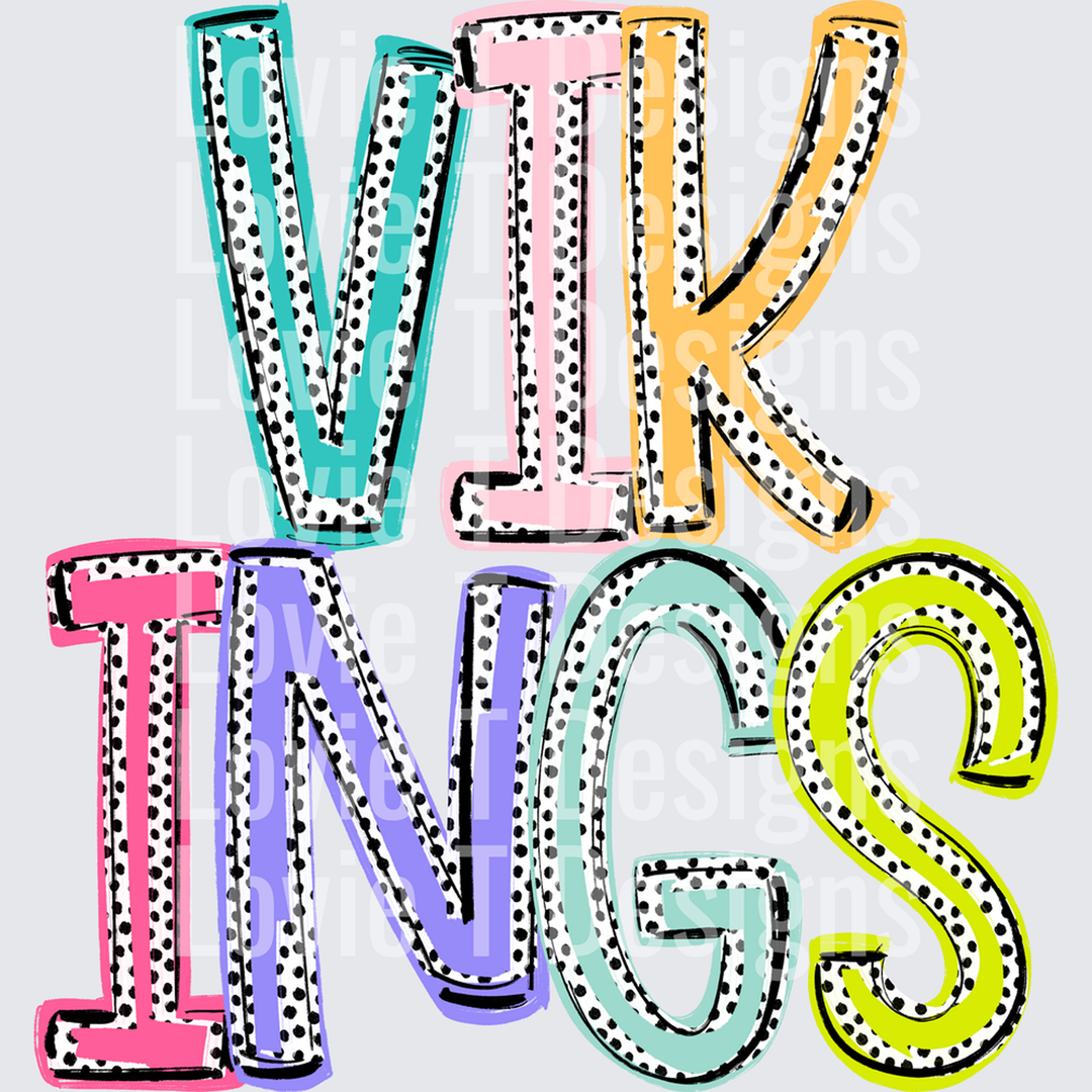Vik-Ings Dixie Dot Mascots – DTF Transfer