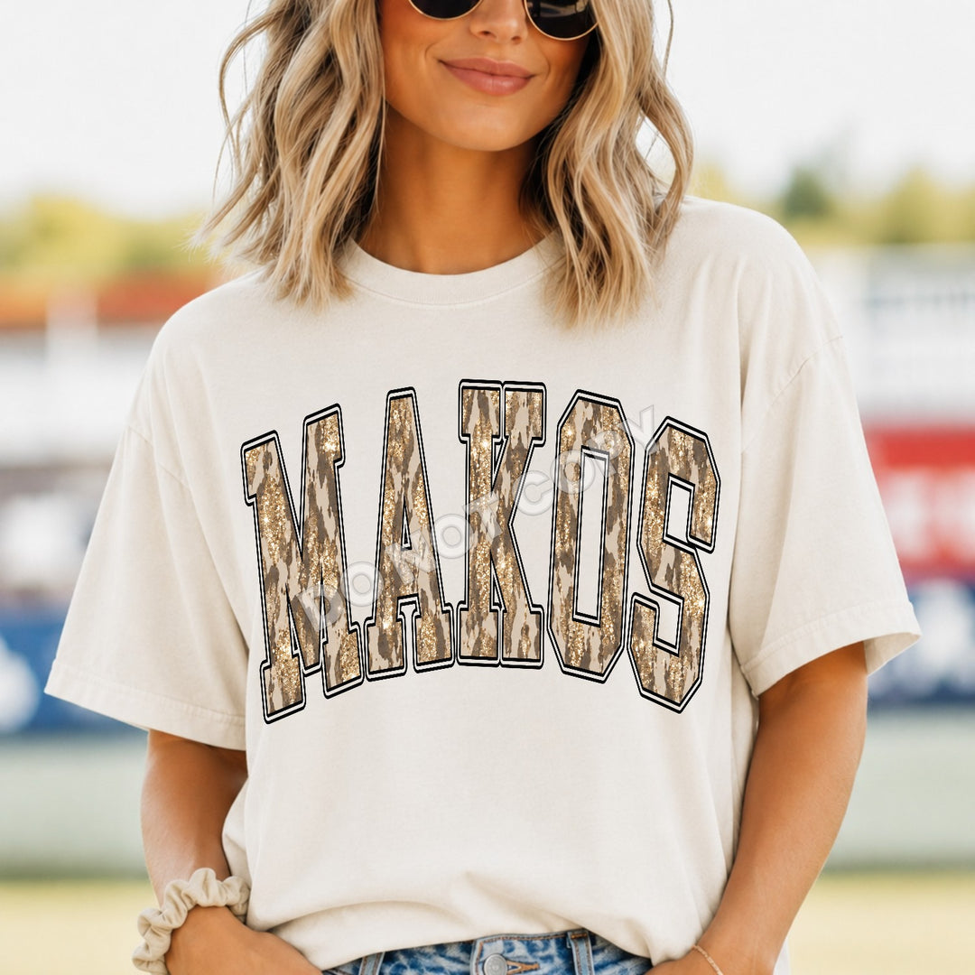 Makos Camo Leopard mascot DTF transfer