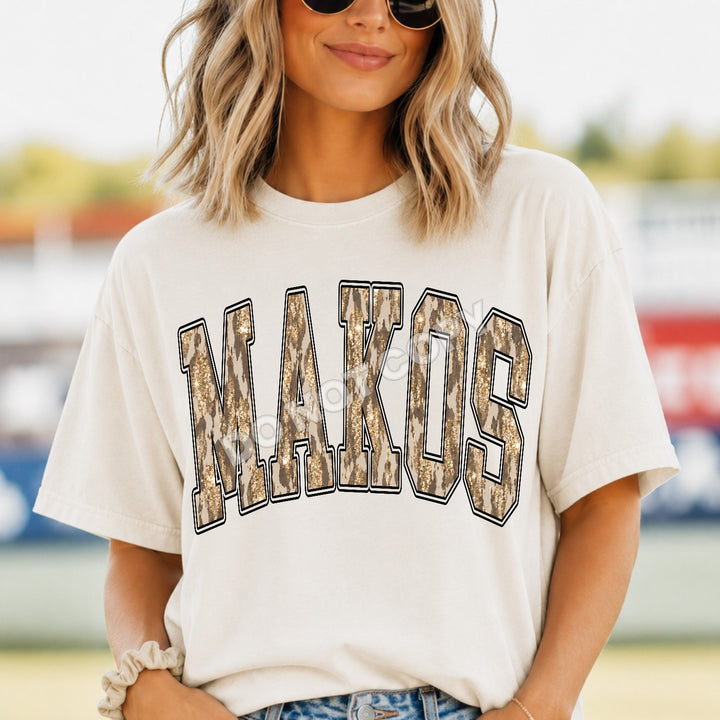 Makos Camo Leopard mascot DTF transfer
