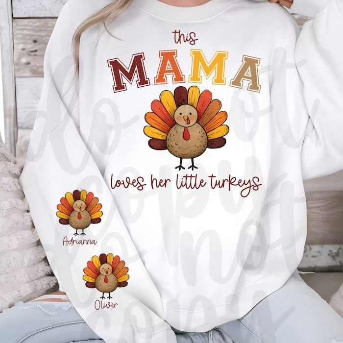 This Mama Loves Her Little Turkeys customizable DTF transfer