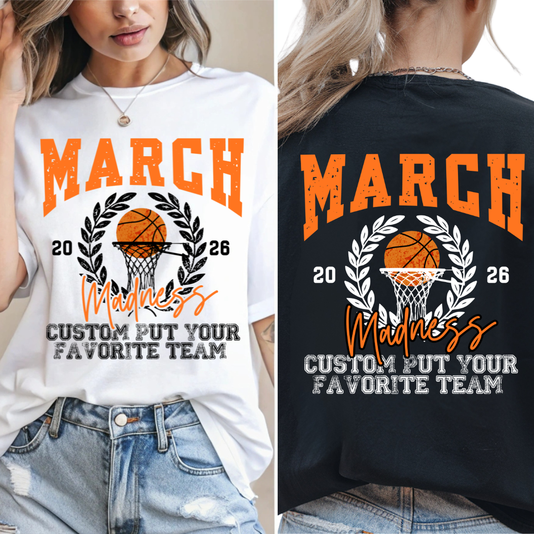 March Madness Basketball customizable DTF transfer