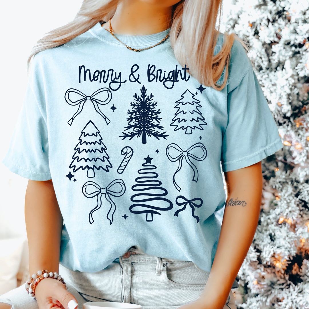 Merry & Bright Trees (Dark Garment) DTF Transfer